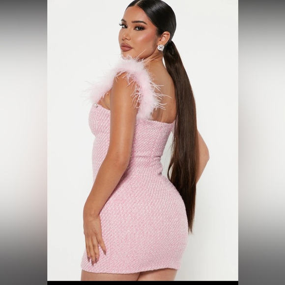 Sue Tweed Mini Dress - Pink (FASHIONNOVA) - Picture 2 of 4